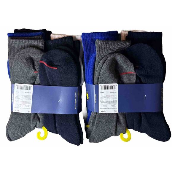 12 Pairs Polo Ralph Lauren Classic Sport Socks Bear Flag Men’s Shoe Size 6-12.5 - Picture 6 of 9
